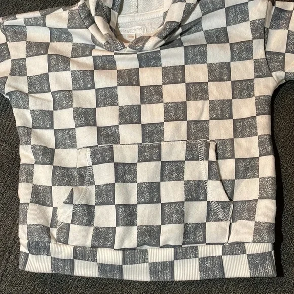 Grayson Mini 18M Checkered Hoodie Top Boys - Picture 4 of 4